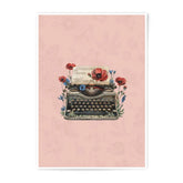 Vintage Typewriter Photographic Print, Floral Art Print, Red Poppies, Office Decor, Writer Gift, Book Lover Gift - Tawshia
